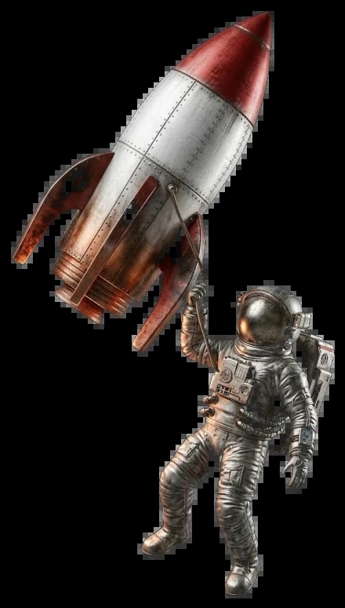 Astronauta con cohete del Campamento de Verano